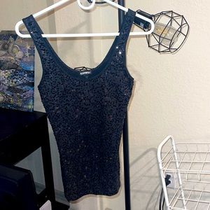 Very sexy black shimmery sequence tank top size small from Express.